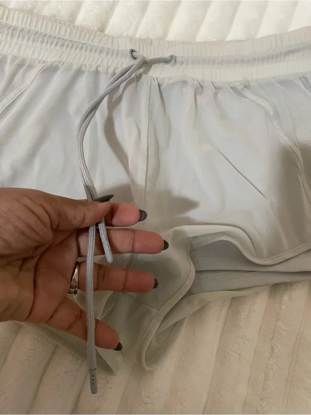 ALO Yoga Women’s White Run Short with Drawstring Waist